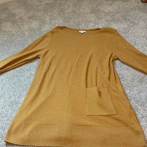 J. Jill Mustard Knit Tunic with Center Seam